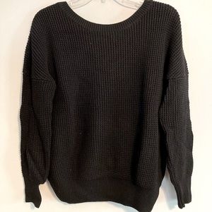 Black long sleeve cross back sweater
